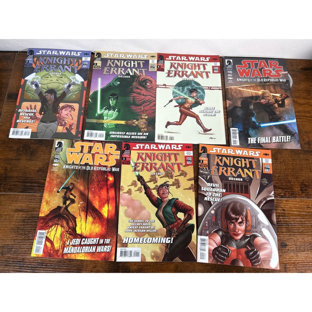 Star Wars Knight Errant Deluge 1-5 & KOTOR War 1 5 Dark Horse Comic Lot 7 Issues